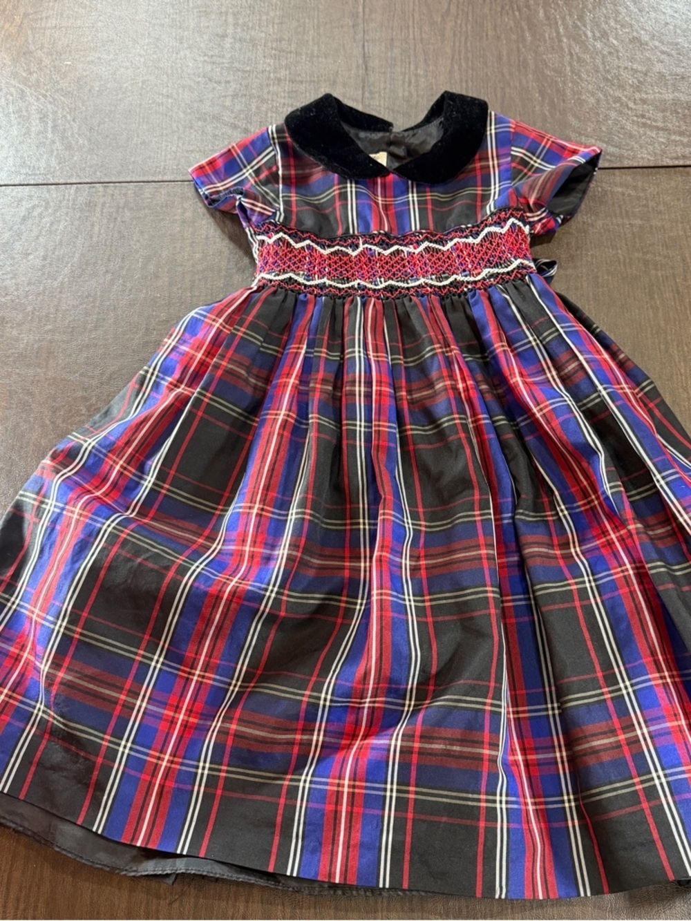 Laura Ashley London Girls Plaid Party Dress Sz 6